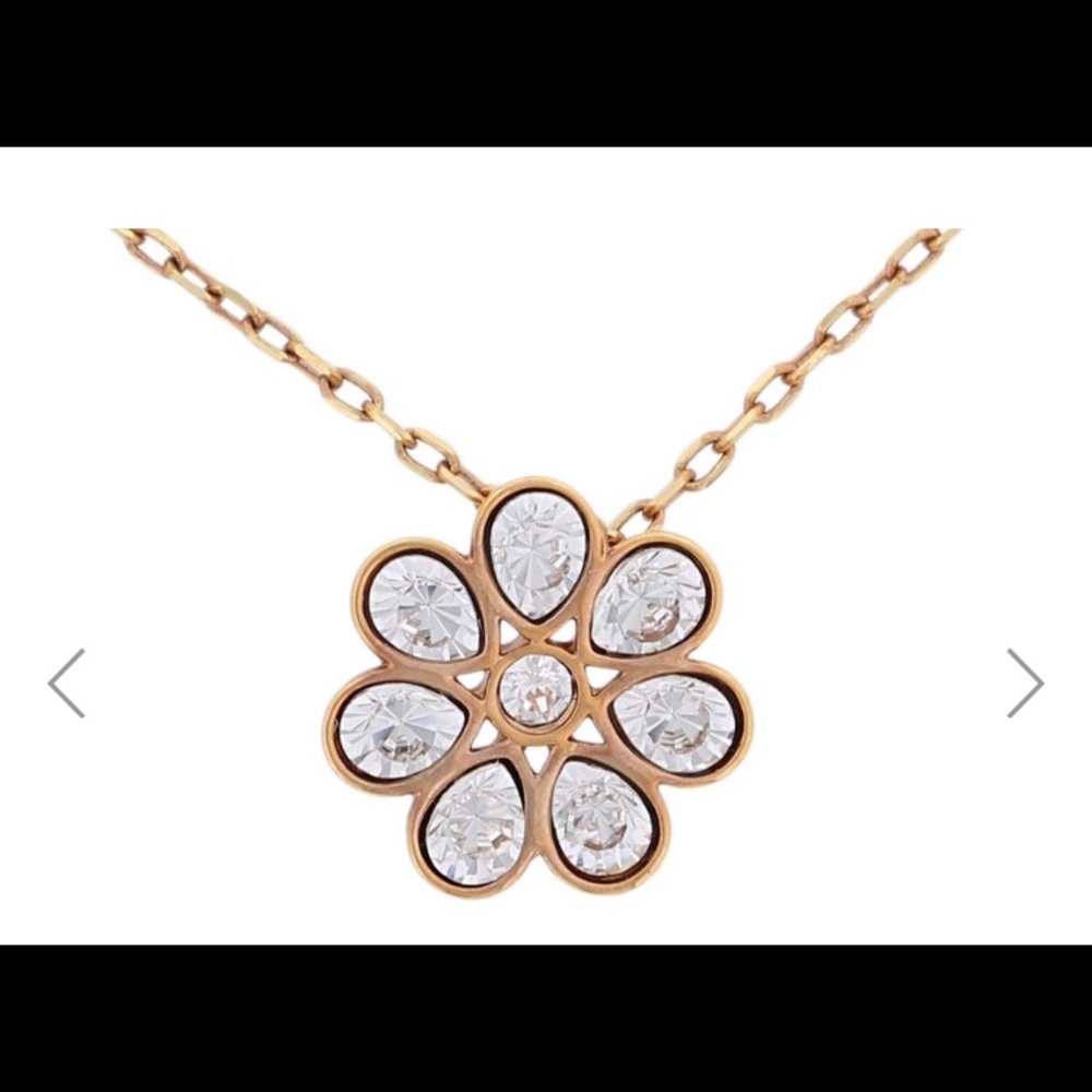 NEW Swarovski Gold Rose Necklace